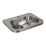 Stainless steel washbasin with tap hole