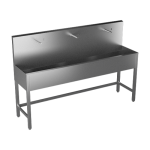 Stainless steel trough with 3 integrated piezo electronics, length 1900 mm, brushed, 24 V DC
