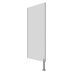 Dividing curtain between urinals, white colour